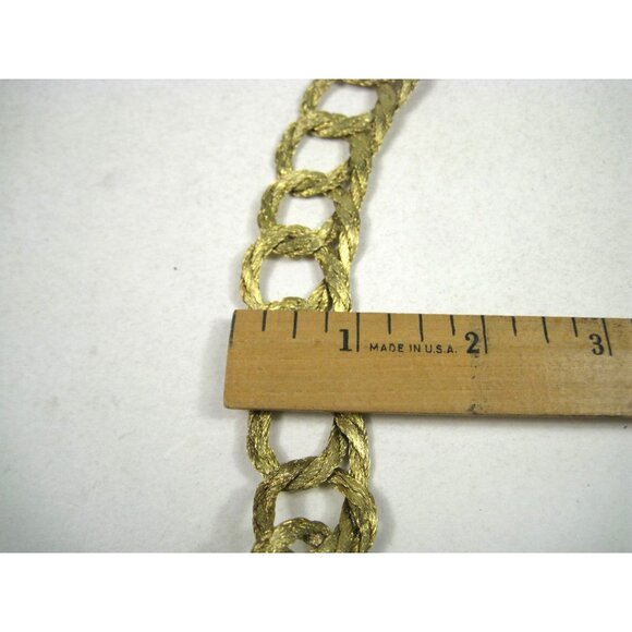 Vintage Gold Tone Woven Chain Link Belt Oval Adjustable Hollywood Glam 36 inch main image 8